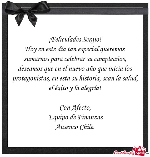 ?Felicidades Sergio