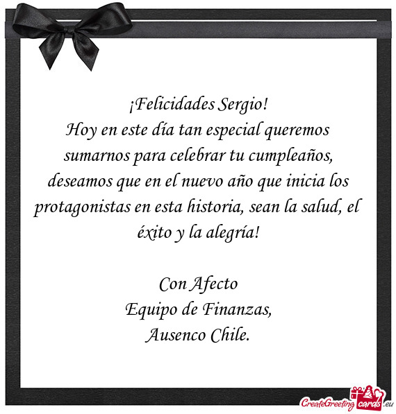 ?Felicidades Sergio