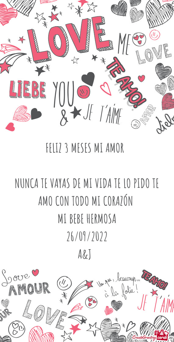 FELIZ 3 MESES MI AMOR♡