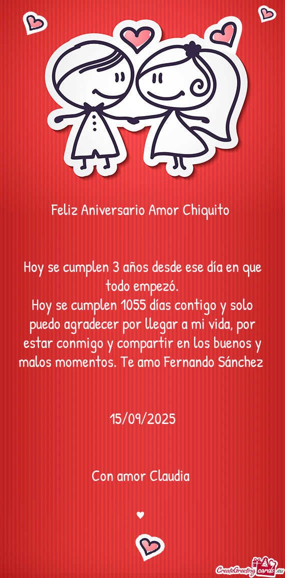 Feliz Aniversario Amor Chiquito