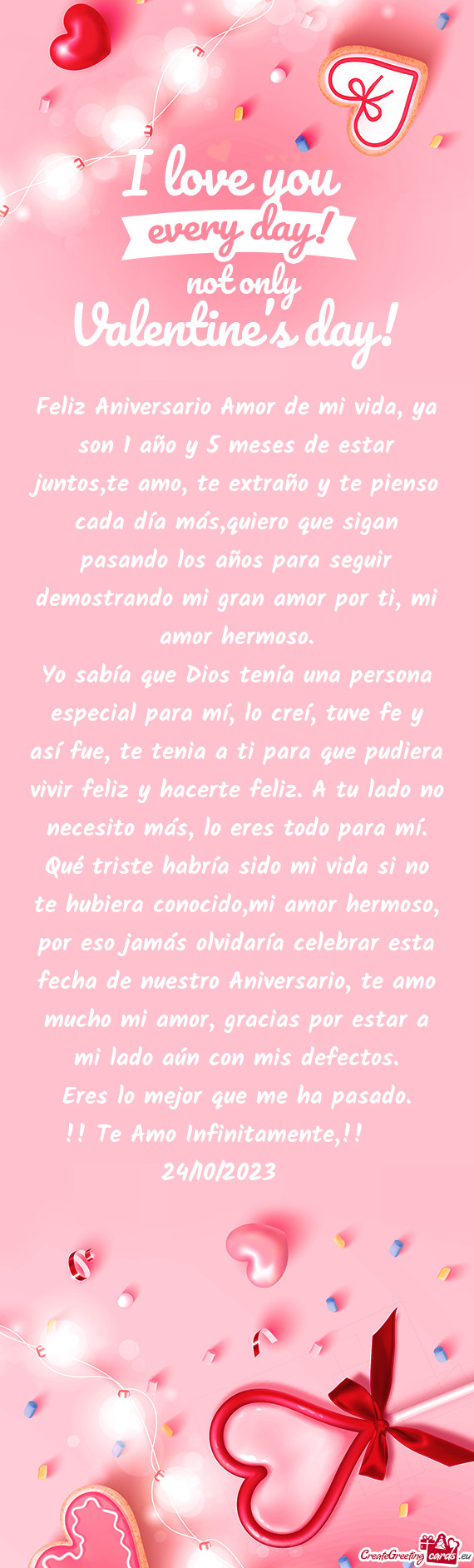 Feliz Aniversario Amor de mi vida, ya son 1 año y 5 meses de estar juntos,te amo, te extraño y te