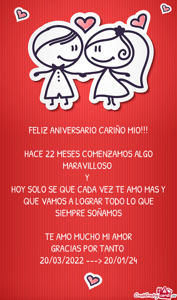 FELIZ ANIVERSARIO CARIÑO MIO