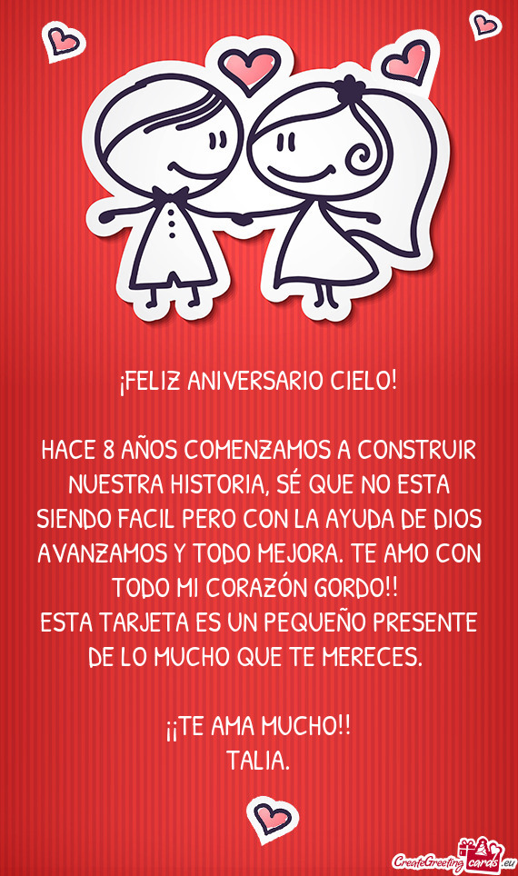 ¡FELIZ ANIVERSARIO CIELO