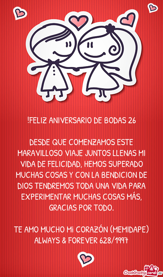 FELIZ ANIVERSARIO DE BODAS 26