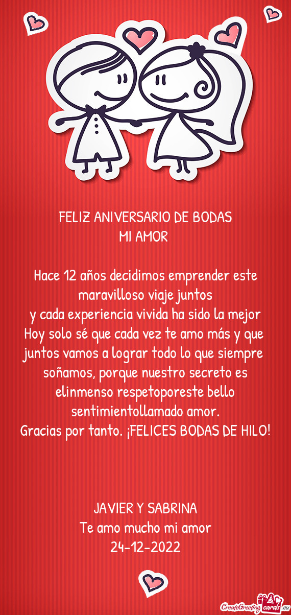 FELIZ ANIVERSARIO DE BODAS