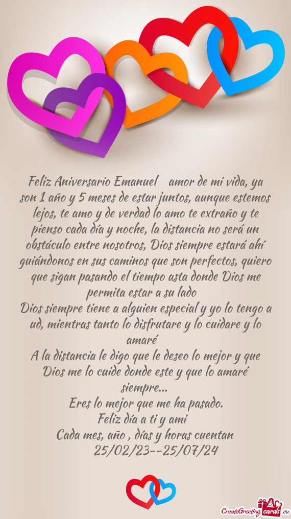 Feliz Aniversario Emanuel ♡ amor de mi vida, ya son 1 año y 5 meses de estar juntos, aunque estem