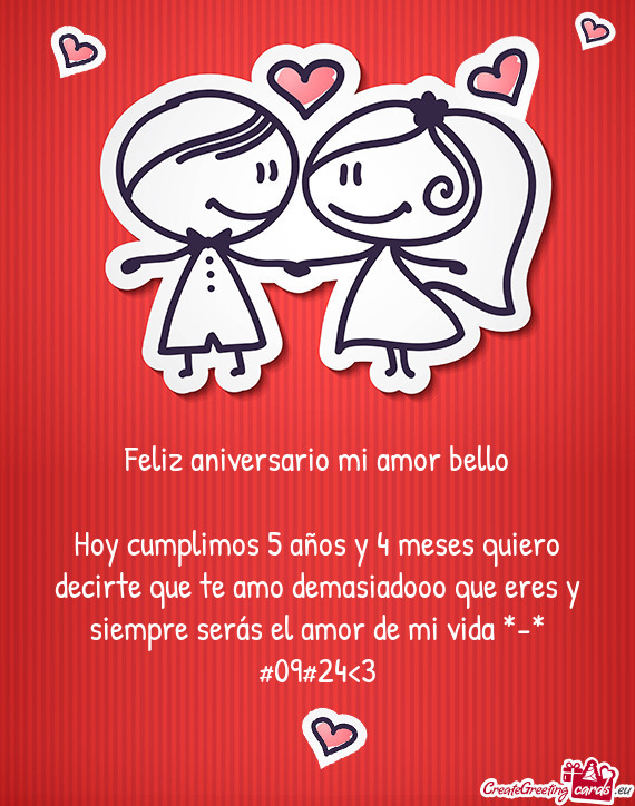 Feliz aniversario mi amor bello