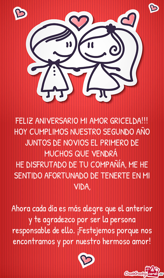 FELIZ ANIVERSARIO MI AMOR GRICELDA