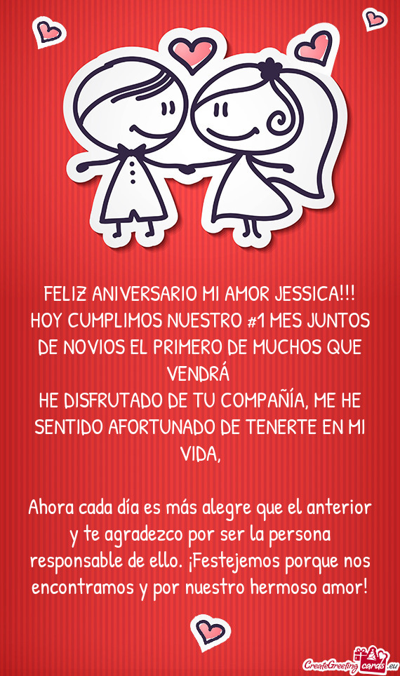 FELIZ ANIVERSARIO MI AMOR JESSICA