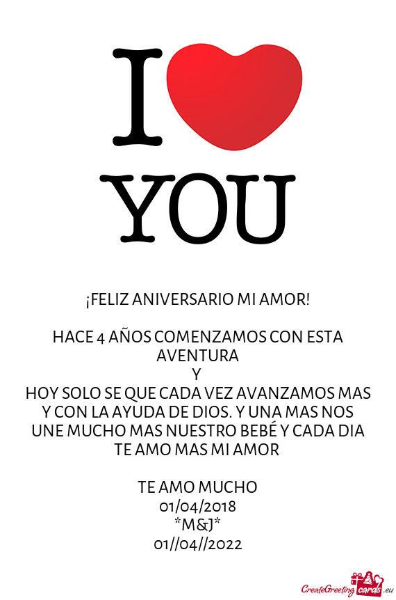 ¡FELIZ ANIVERSARIO MI AMOR