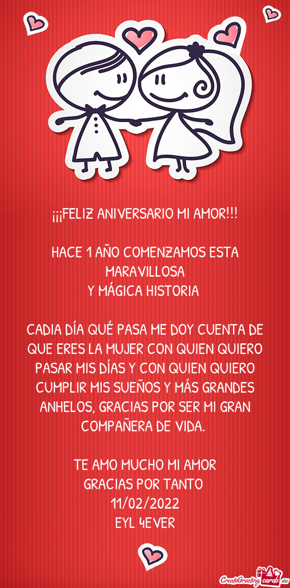 ¡¡¡FELIZ ANIVERSARIO MI AMOR