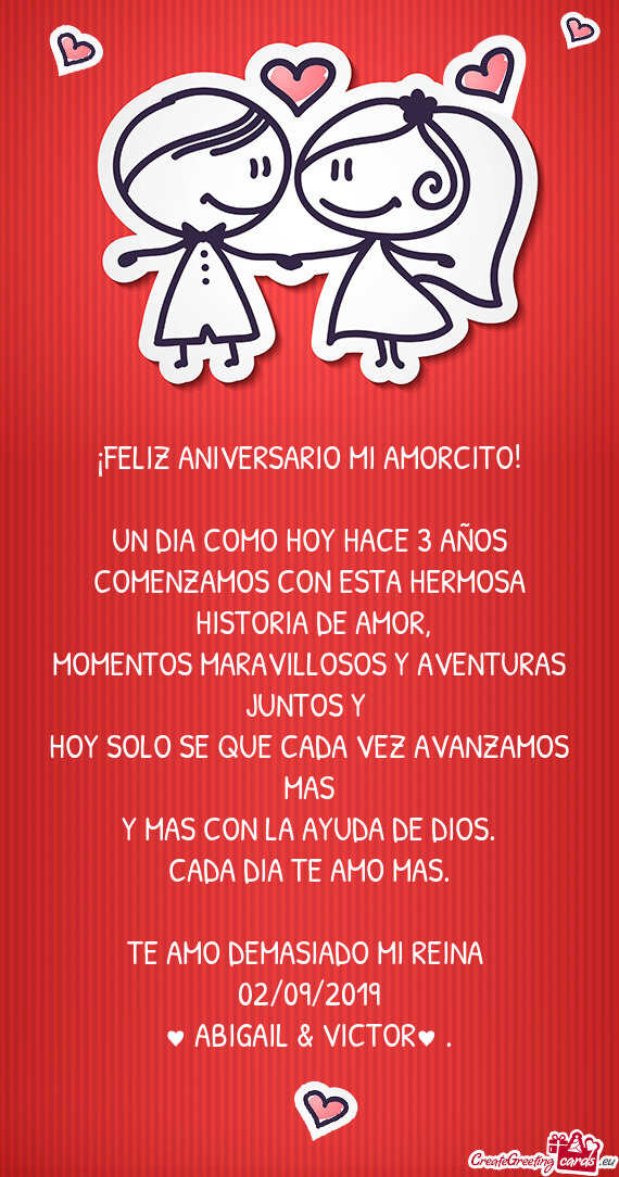 ¡FELIZ ANIVERSARIO MI AMORCITO