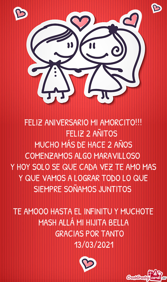 FELIZ ANIVERSARIO MI AMORCITO