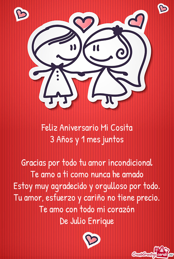 Feliz Aniversario Mi Cosita