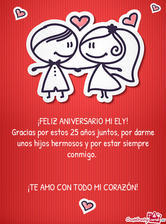 ¡FELIZ ANIVERSARIO MI ELY