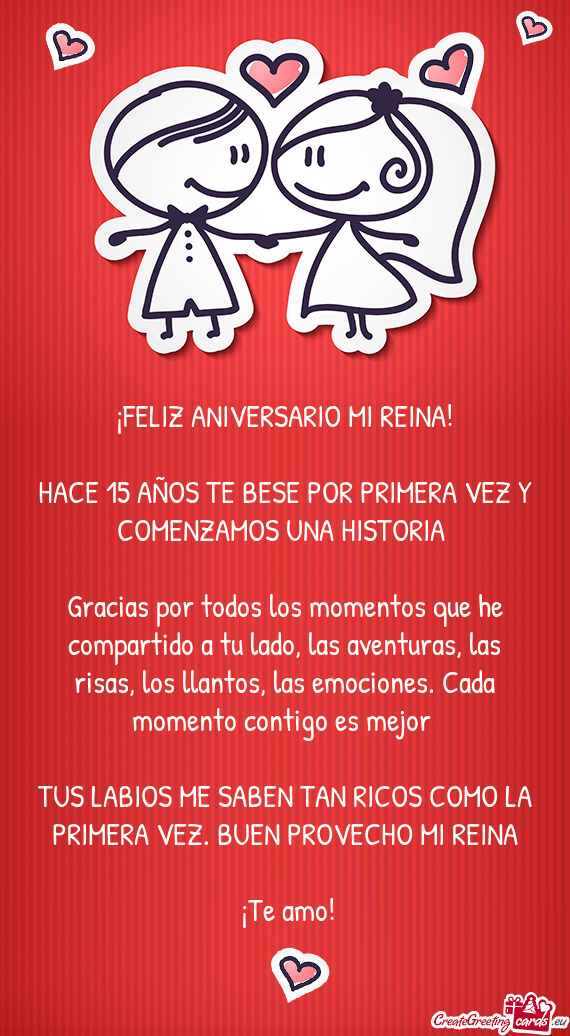 ¡FELIZ ANIVERSARIO MI REINA