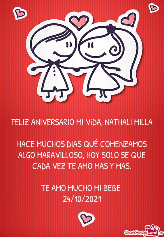 FELIZ ANIVERSARIO MI ViDA, NATHALI MILLA