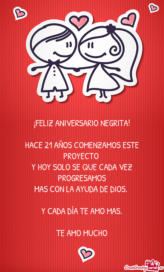 ¡FELIZ ANIVERSARIO NEGRITA