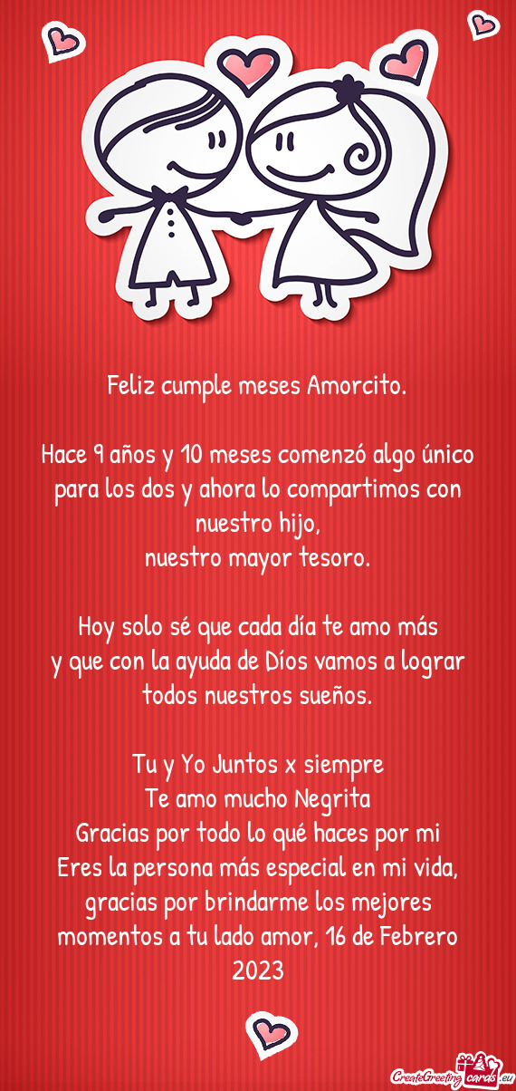 Feliz cumple meses Amorcito