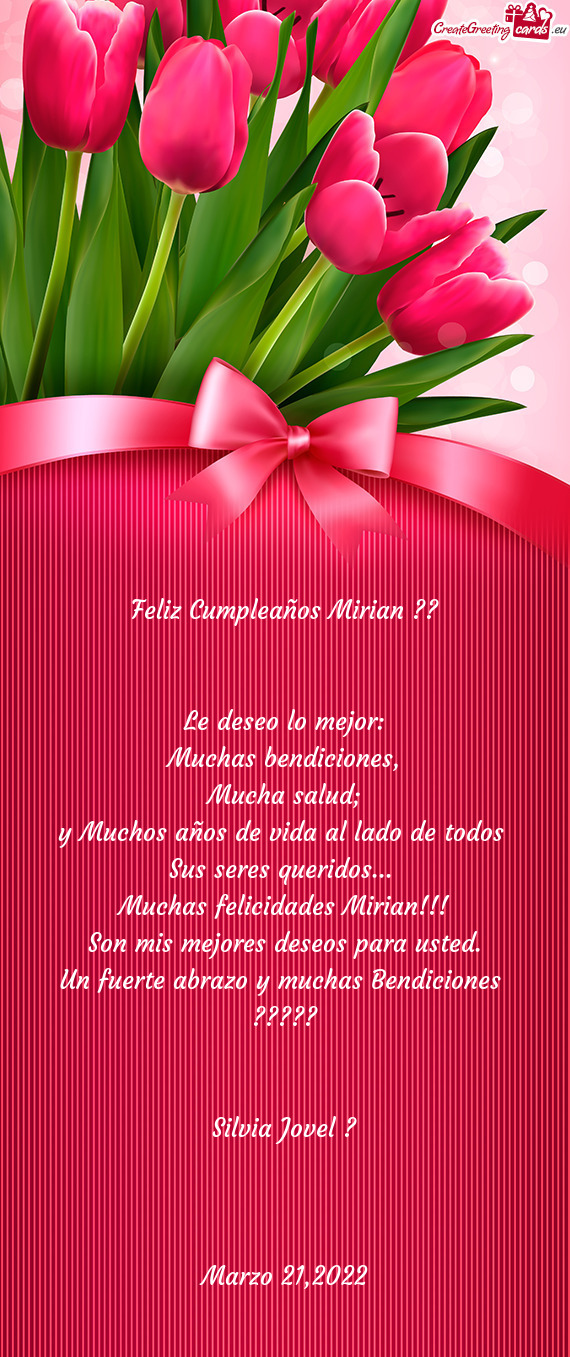 Feliz Cumpleaños Mirian