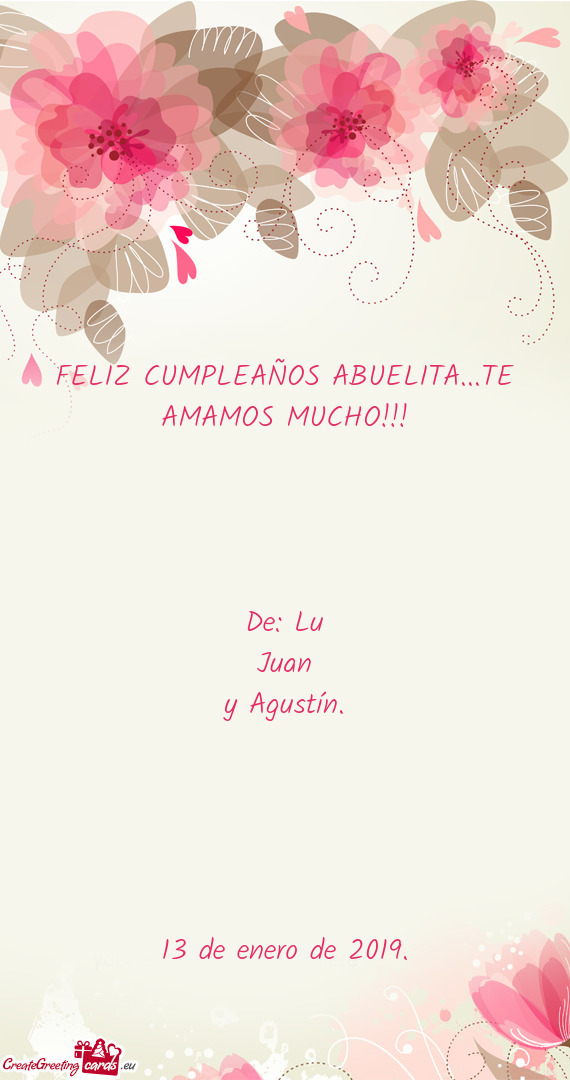 FELIZ CUMPLEAÑOS ABUELITA...TE AMAMOS MUCHO