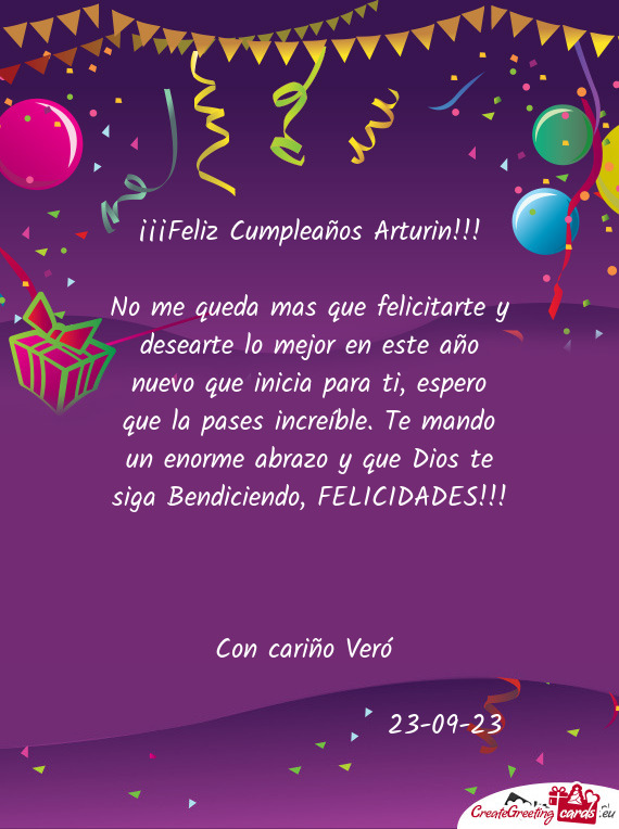 ¡¡¡Feliz Cumpleaños Arturin