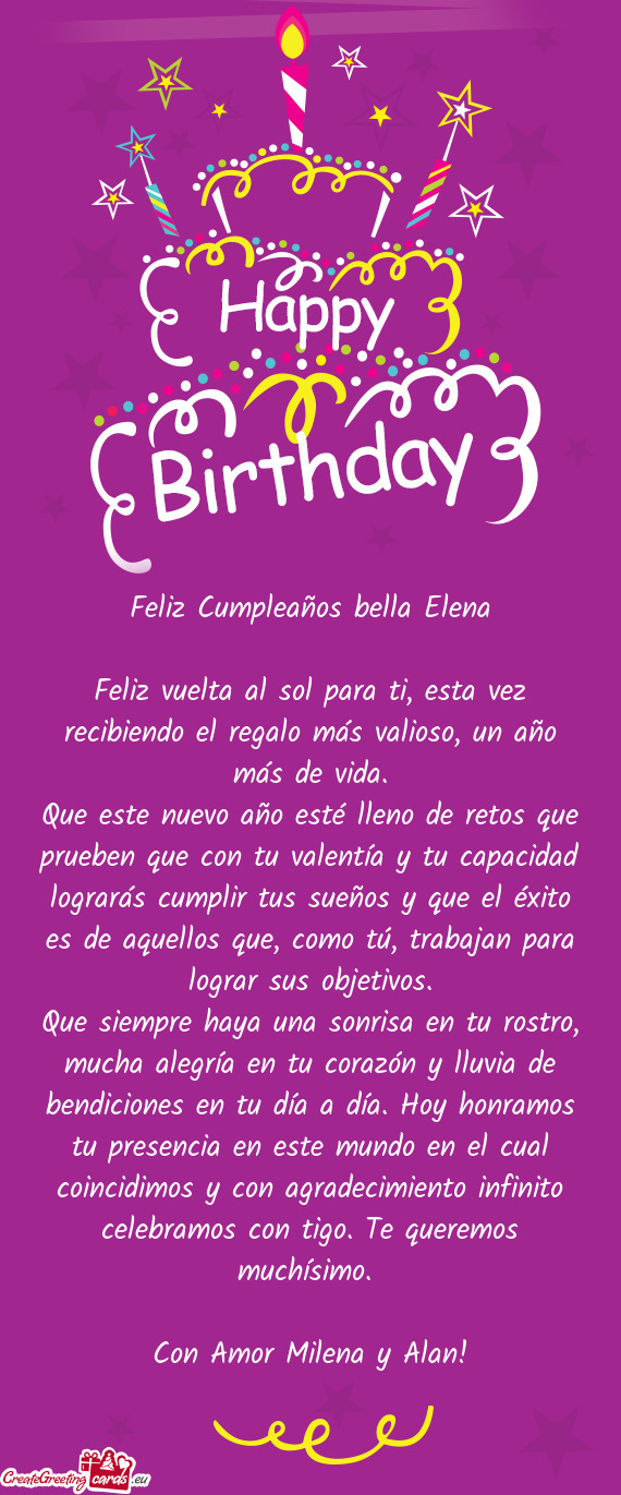 Feliz Cumpleaños bella Elena