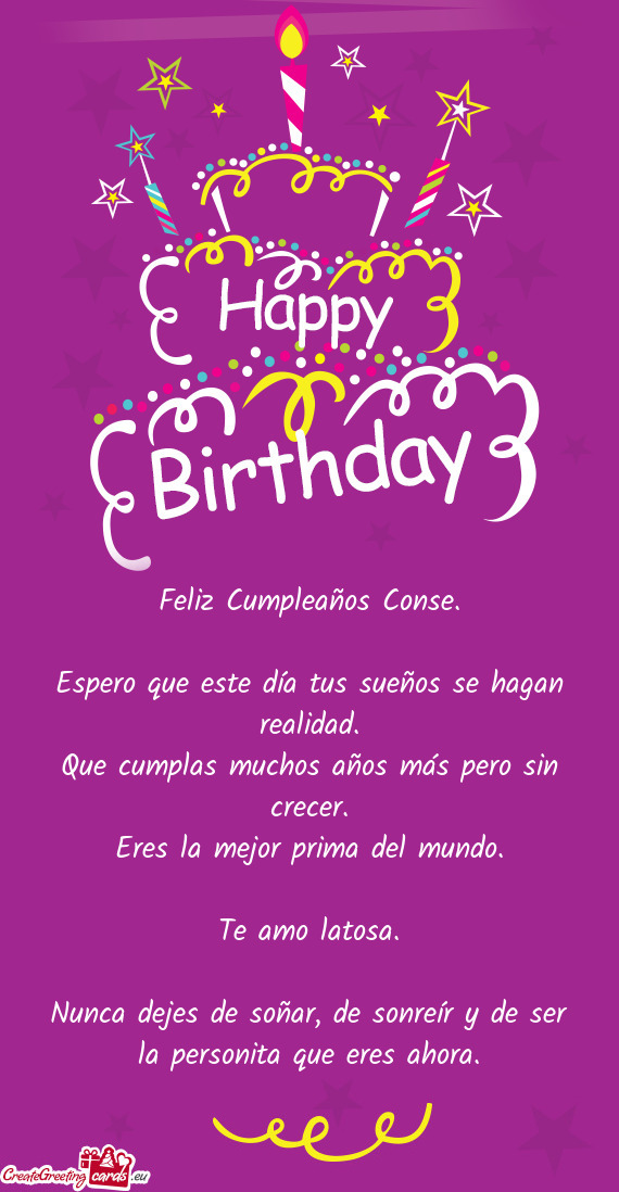 Feliz Cumpleaños Conse