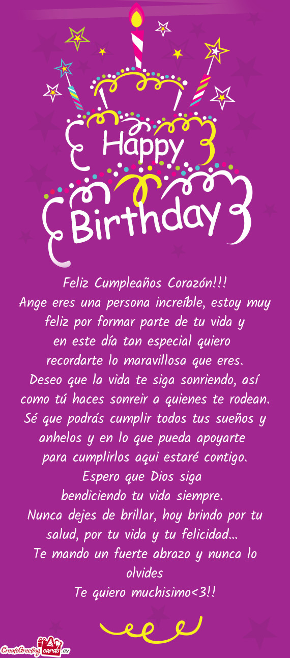 Feliz Cumpleaños Corazón