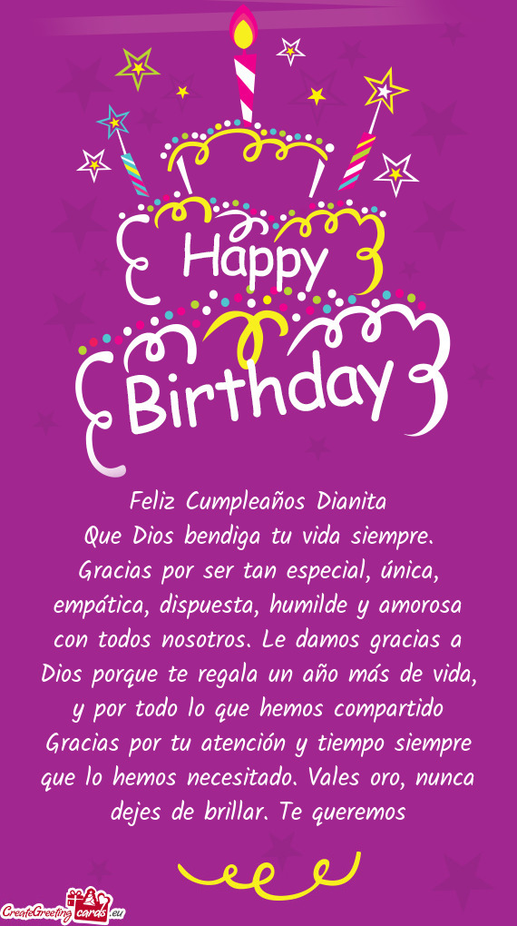 Feliz Cumpleaños Dianita