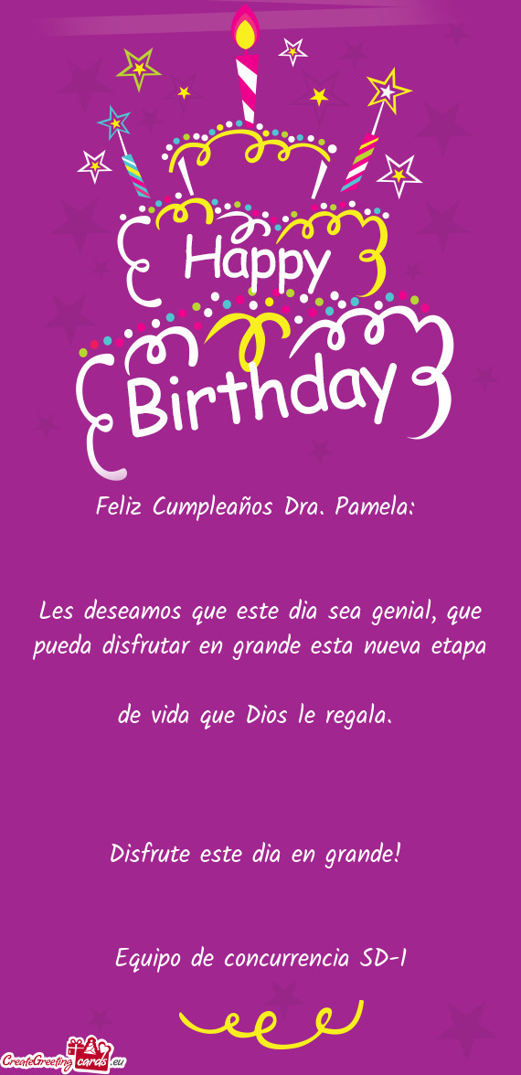 Feliz Cumpleaños Dra. Pamela