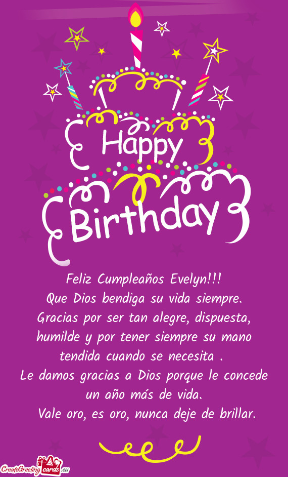 Feliz Cumpleaños Evelyn