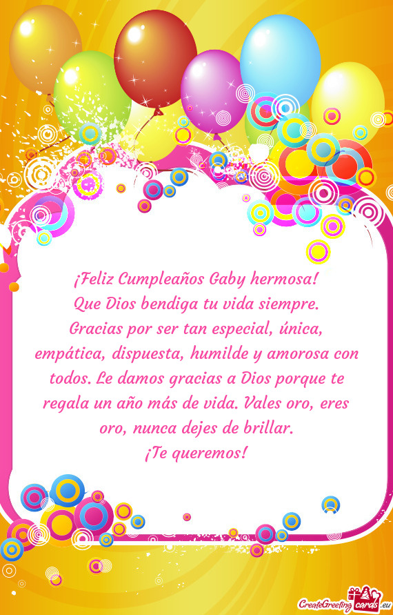 ?Feliz Cumpleaños Gaby hermosa