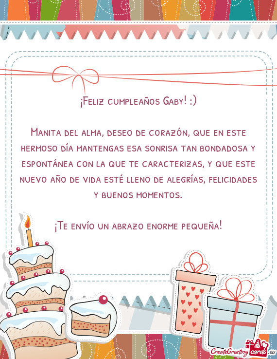 ¡Feliz cumpleaños Gaby! :)