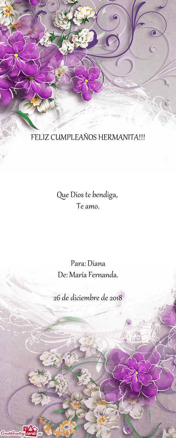 FELIZ CUMPLEAÑOS HERMANITA