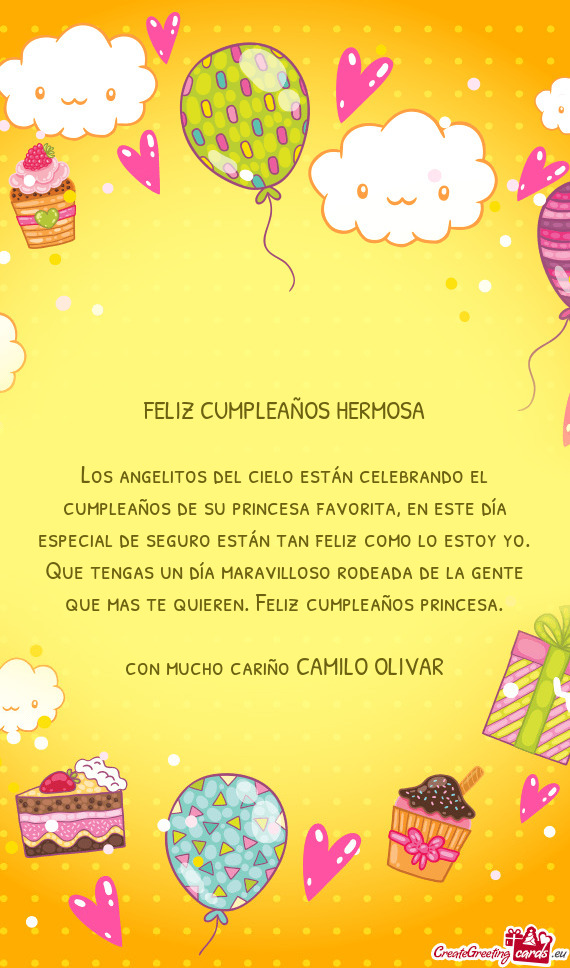 FELIZ CUMPLEAÑOS HERMOSA