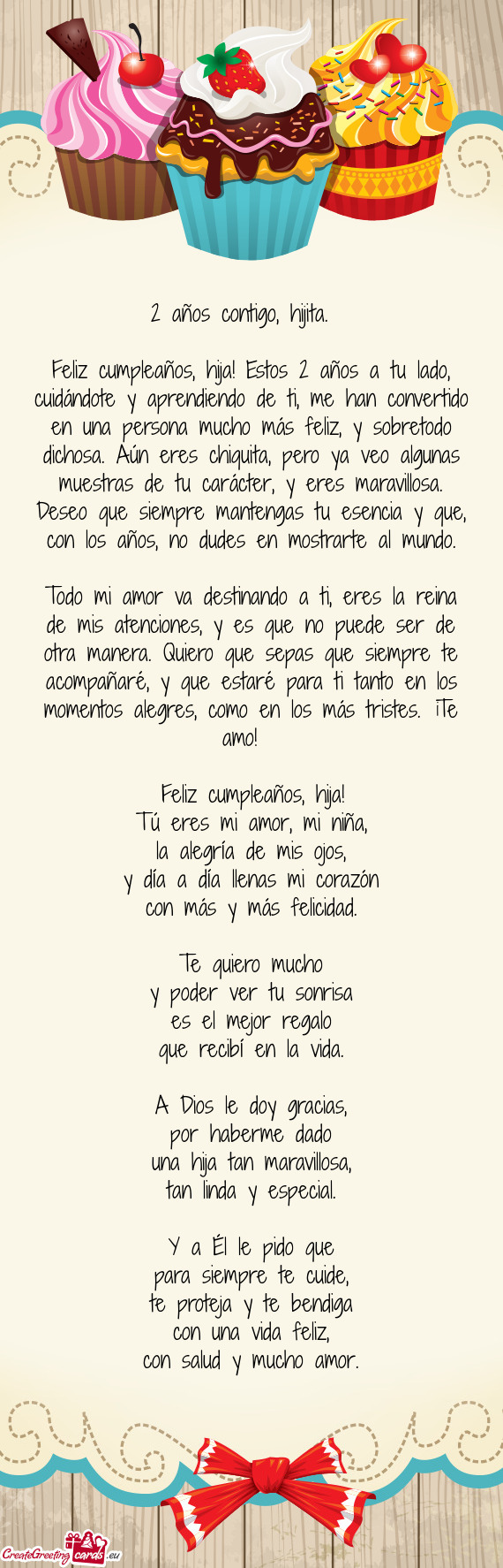 Feliz cumpleaños, hija! Estos 2 años a tu lado, cuidándote y aprendiendo de ti, me han convertido