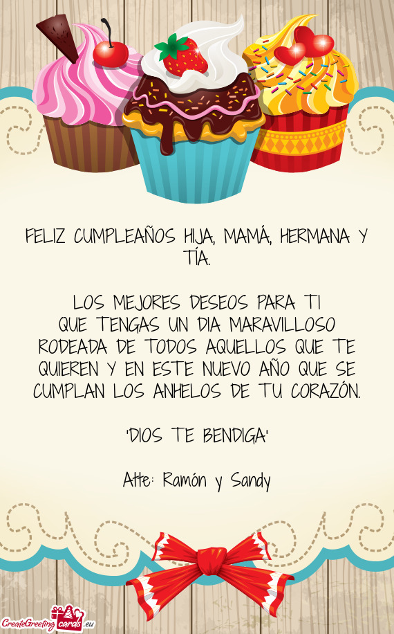 FELIZ CUMPLEAÑOS HIJA, MAMÁ, HERMANA Y TÍA