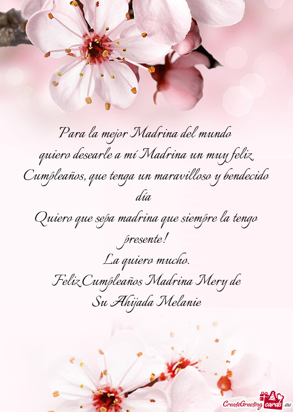 Feliz Cumpleaños Madrina Mery de