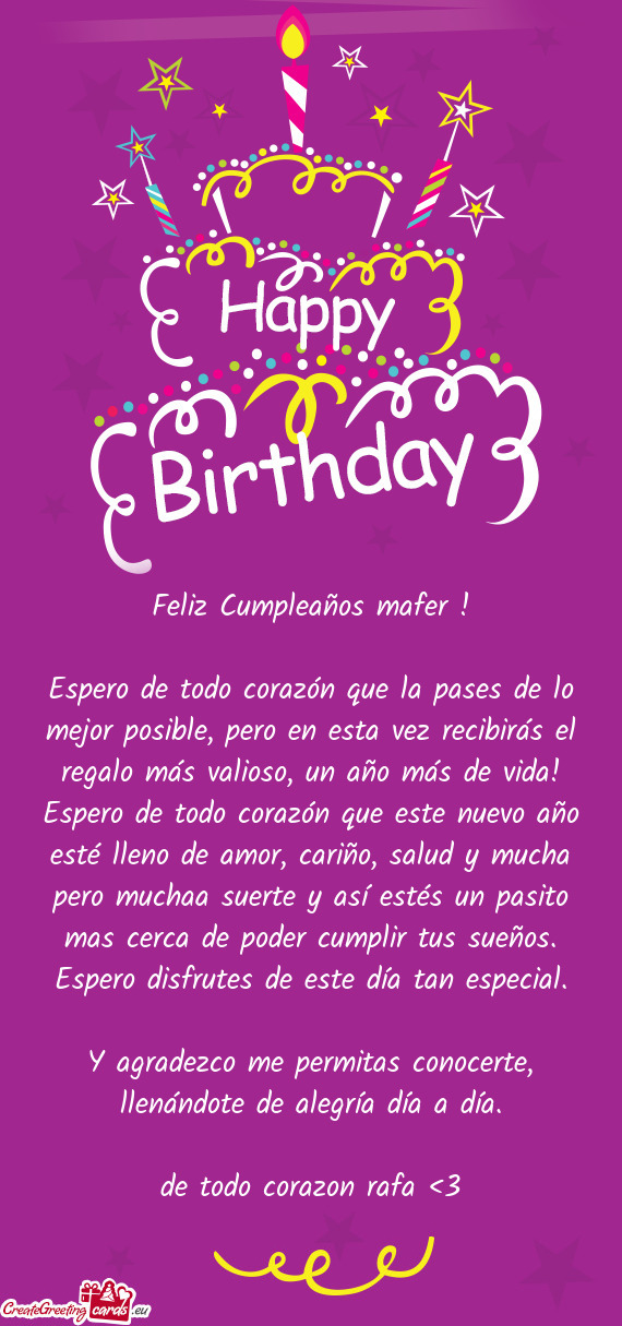 Feliz Cumpleaños mafer