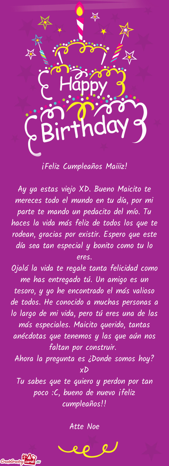 ¡Feliz Cumpleaños Maiiiz