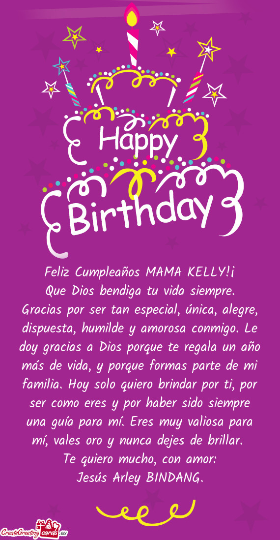 Feliz Cumpleaños MAMA KELLY!¡