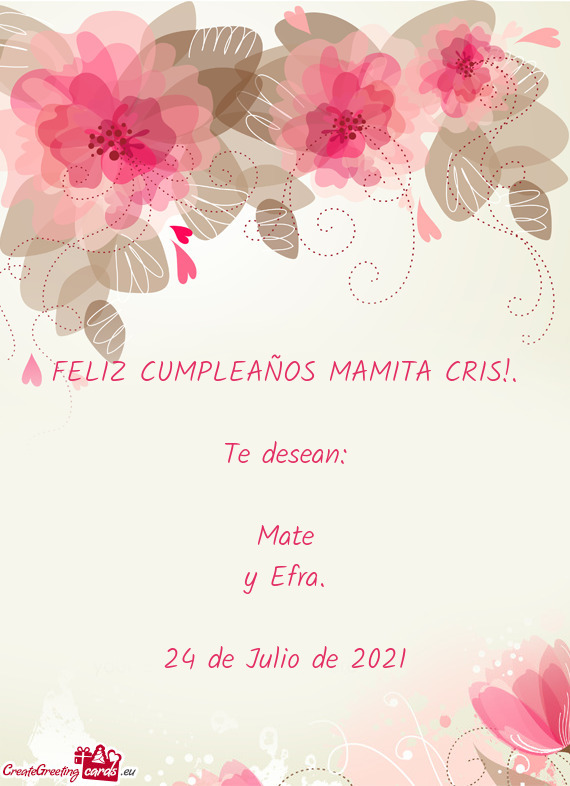 FELIZ CUMPLEAÑOS MAMITA CRIS