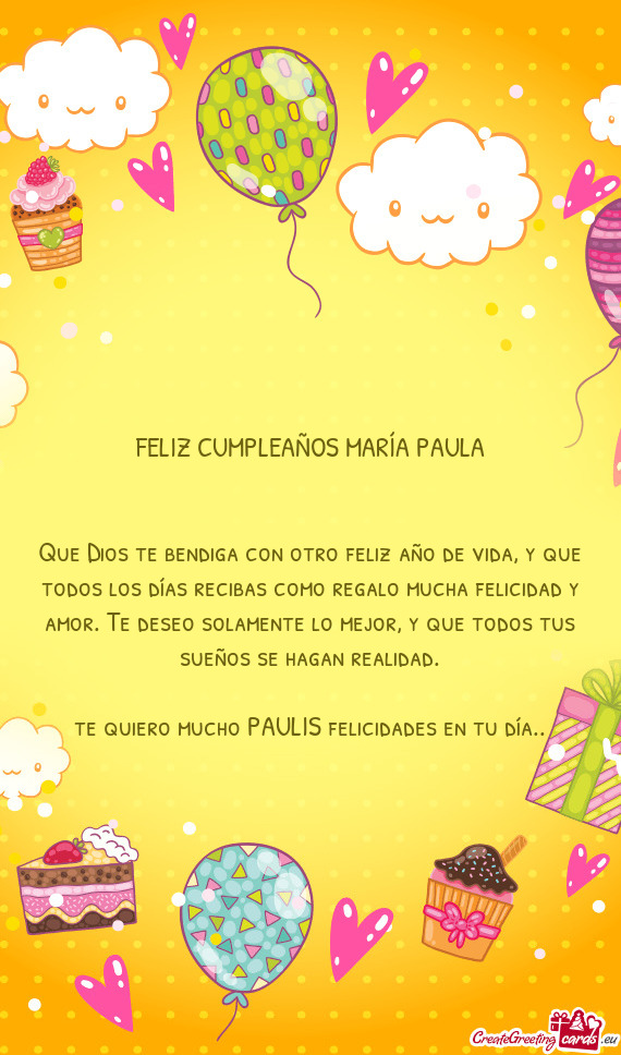 FELIZ CUMPLEAÑOS MARÍA PAULA