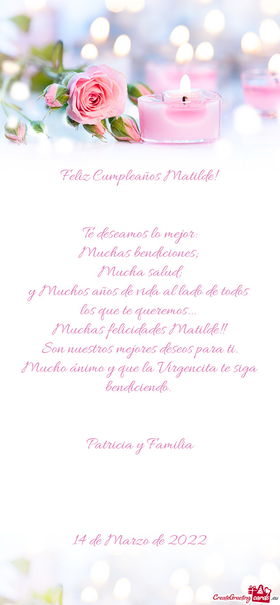 Feliz Cumpleaños Matilde