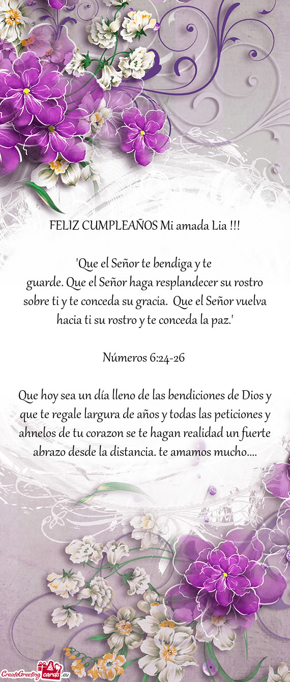 FELIZ CUMPLEAÑOS Mi amada Lia