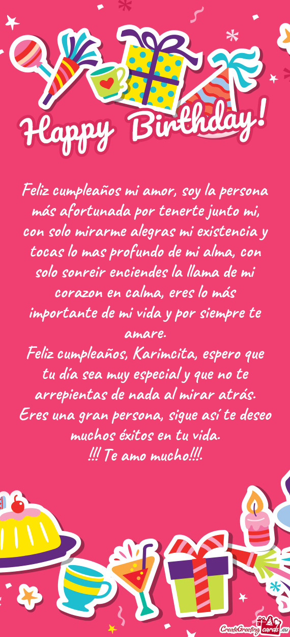 Feliz cumpleaños mi amor, soy la persona más afortunada por tenerte junto mi, con solo mirarme ale