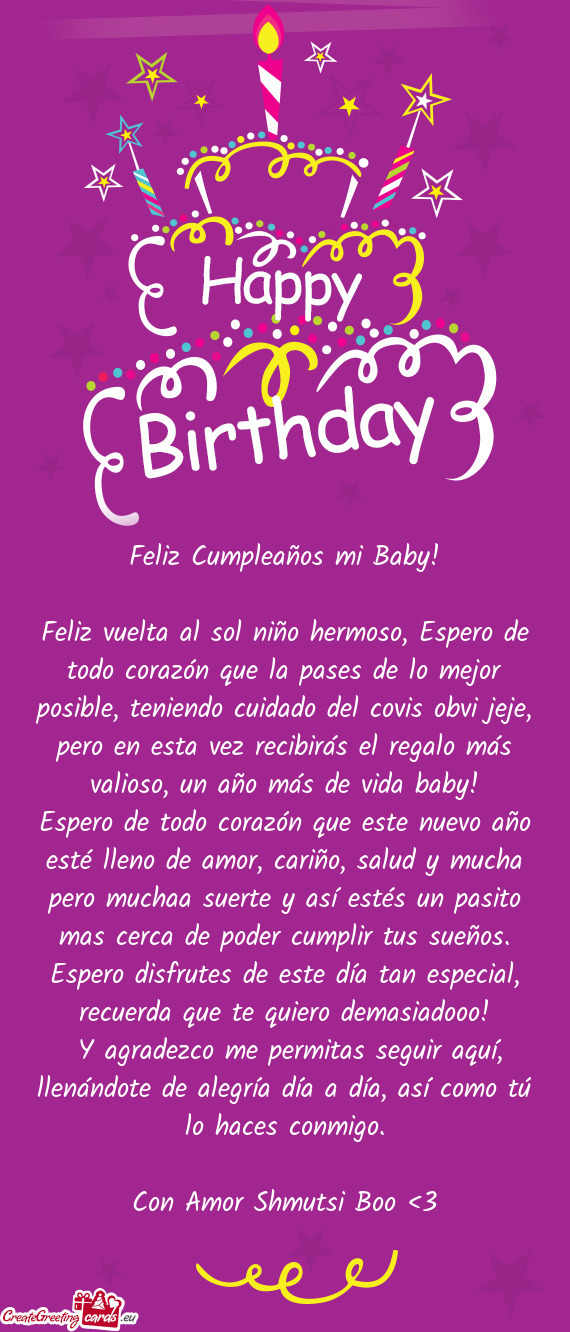 Feliz Cumpleaños mi Baby