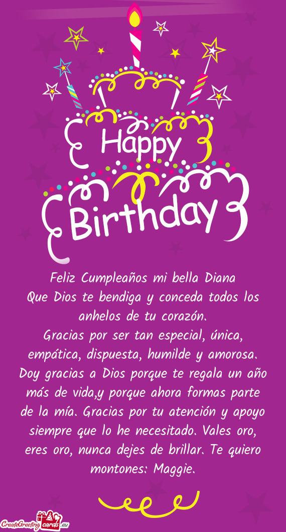 Feliz Cumpleaños mi bella Diana