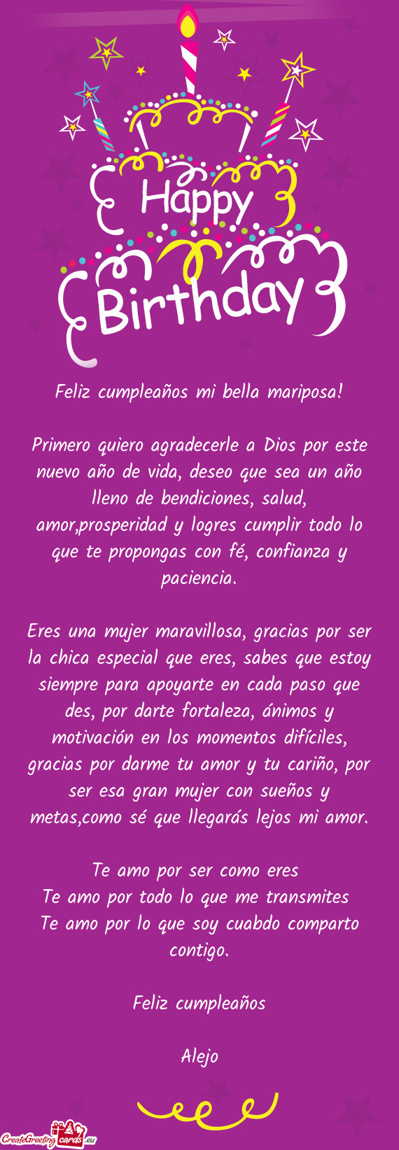 Feliz cumpleaños mi bella mariposa